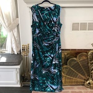 Kate & Mallory Teal, Black & White Abstract Maxi Dress